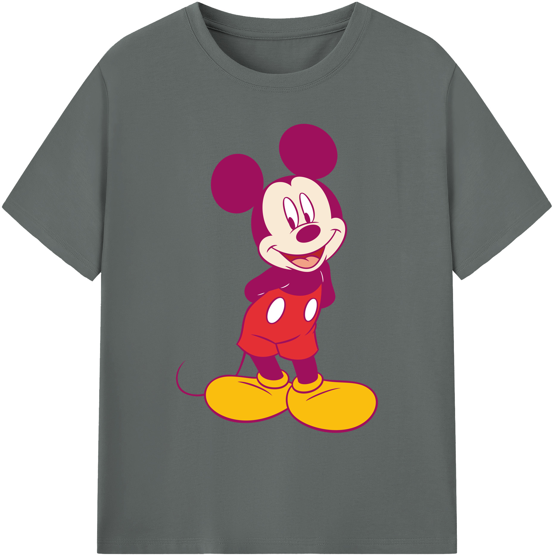 ミッキーマウス Mickey Mouse 綿100％ メンズ半袖Tシャツ｜肌触りやわらか＆通気性